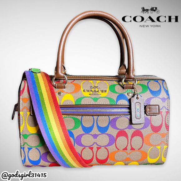 SOLD-AUTHENTICATED NWTCoach 3-pc Rainbow Signature Set Rowan, Nolita, Charm $626 - Picture 3 of 16
